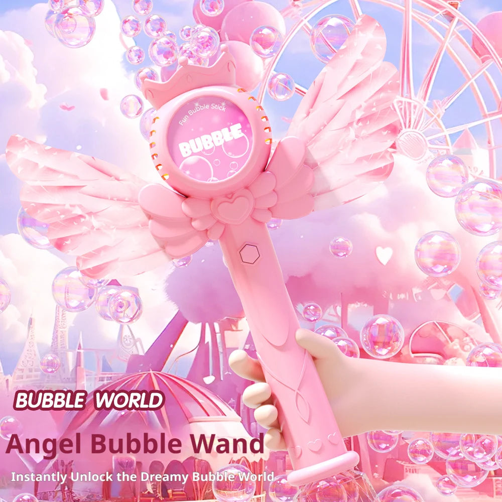 Electric Angel Automatic Bubble Handheld Bubble Stick Outdoors Toy