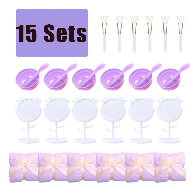 6-15Pcs Spa Party Robes for Girls Supplies Favors Kids Gowns Robe Soft Spa Headband Sleepover Birthday Party