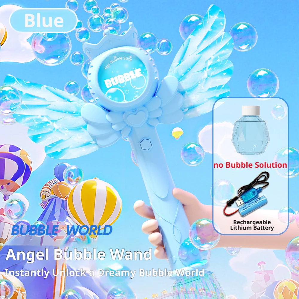 Electric Angel Automatic Bubble Handheld Bubble Stick Outdoors Toy