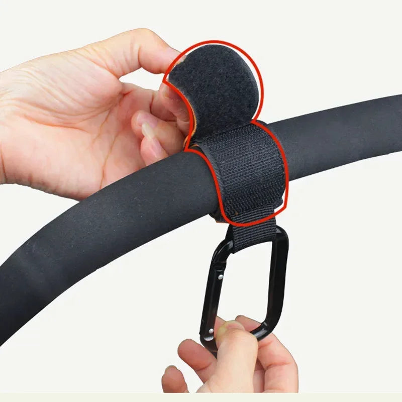1/2pcs Baby Stroller Hooks Clips PU Leather Rotatable Cart Organizer Pram Hook Pram Rotate 360 Degree Stroller Accessories