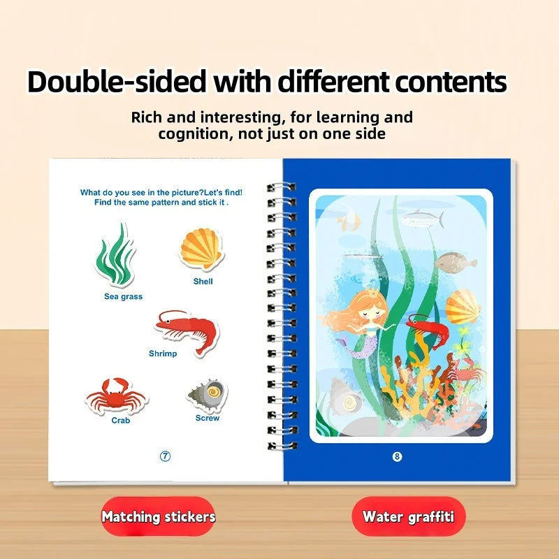 3PCS Drawing Coloring Books for Kids Magic Water Book with Pen 2 To 4 Years Old Children Learning Education Toy Education Toys