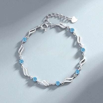 925 Sterling Silver Heart Shaped Necklace Bracelet Set for Women Vintage Korean Crystal Bracelets High Quality Set Party Jewelry