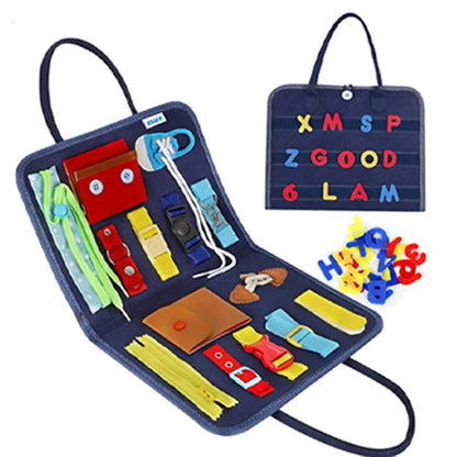 Busy Board Sensory Play Board Montessori Leaning Toys For Toddlers Foldable Sensory Toy Toddler Activity Board-Educational Learn