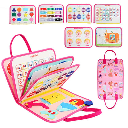 Busy Board Sensory Play Board Montessori Leaning Toys For Toddlers Foldable Sensory Toy Toddler Activity Board-Educational Learn