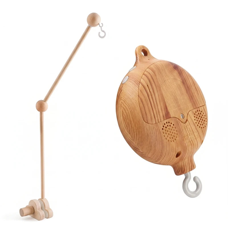 Revolving Music Box For Newborns Baby Crib Imitation Wood Color Hanging Rattle Baby Soothing Musical Toys 0-12 Months Baby Gift