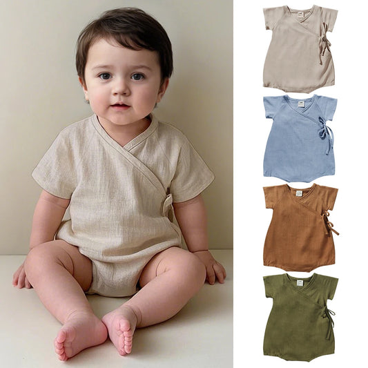 2026 Summer Newborn Baby Romper Cotton Short Sleeve Clothes Toddler Boys Girls