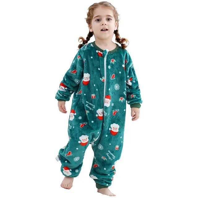 MICHLEY Duck Cartoon Flannel Sleeping Sack Winter Clothes Toddler Girls Boys 1-7T