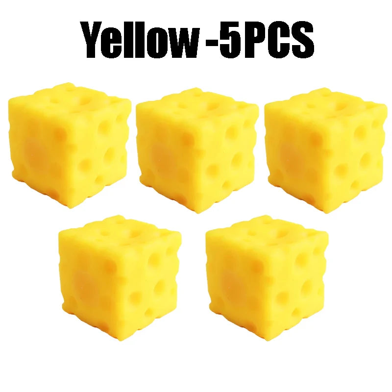 Cheese Novelty Squeeze Toy Soft Rubber Bouncing Sensory Anxiety Relief Focus Training Relaxation