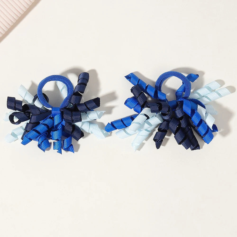 6Pcs Trendy Firework Hair Ties Rainbow Curly