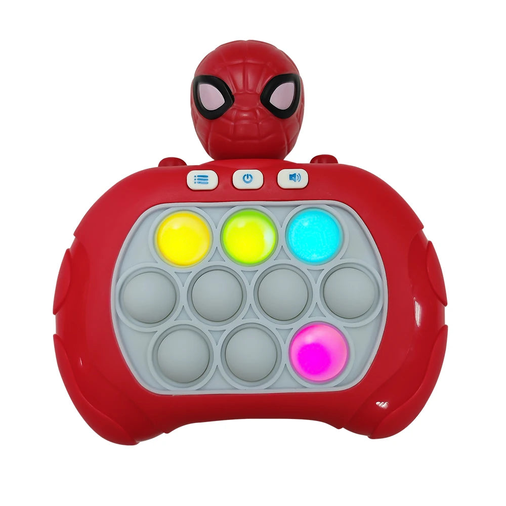 Quick Push Game Pop Up Fidget Bubble Electronic Pop it Pro Game Pikachu Stitch Spider Man Light AntiStress Toys For Kids Gift