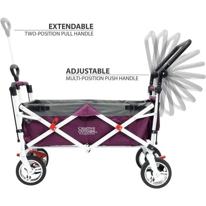 All-Terrain Collapsible Stroller Wagon for Kids, 150lbs Capacity, Suitable for Beach, Park, Garden, Camping & Tailgating