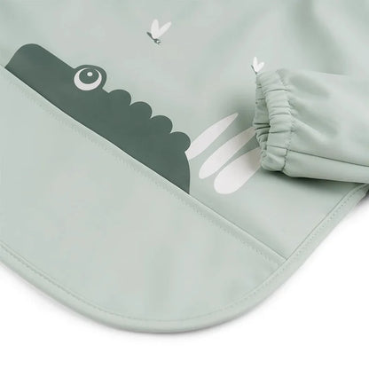Baby Infant Eating Clothes PU Kids Smock Bib Long Sleeve Waterproof Food Pocket Easy to Clean