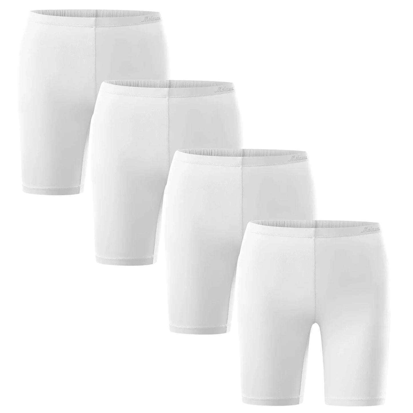 4PCS Women's Cotton Panties Biker Shorts Boxer Briefs Ladies Anti Chafing