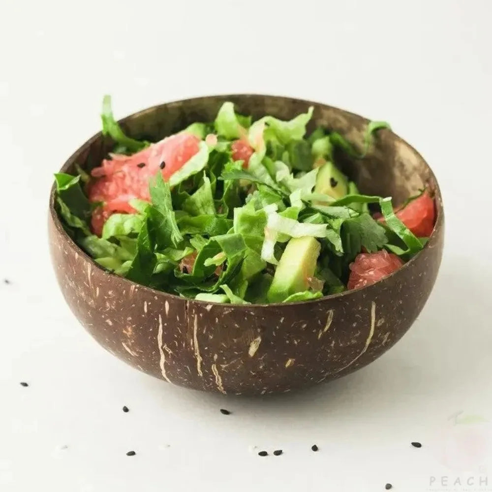 Polished Coconut Bowls and Wooden Spoon Sets Natural Coconut Salad Smoothie Bowls for Kitchen Women Gifts Decoration