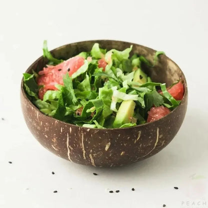 Polished Coconut Bowls and Wooden Spoon Sets Natural Coconut Salad Smoothie Bowls for Kitchen Women Gifts Decoration