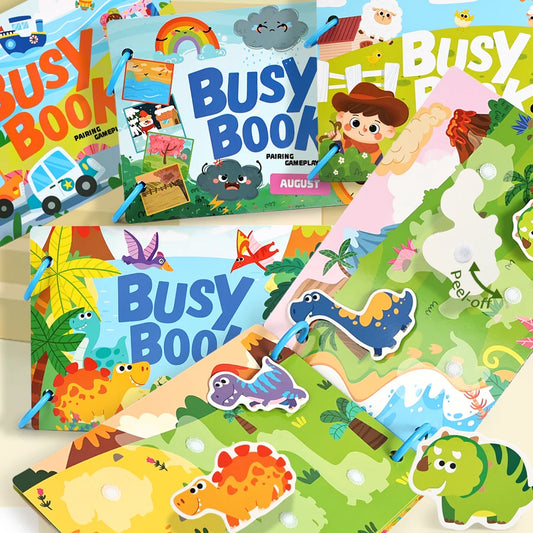 Children Quiet Busy Book Reusable Cartoon Sticker Books Sticker Interactive Games
