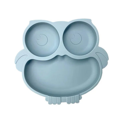 2023New Silicone Baby Sucker Dining Plate Solid Cute Cartoon Children Dishes Suction Toddler Training Tableware Kid Feeding Bowl