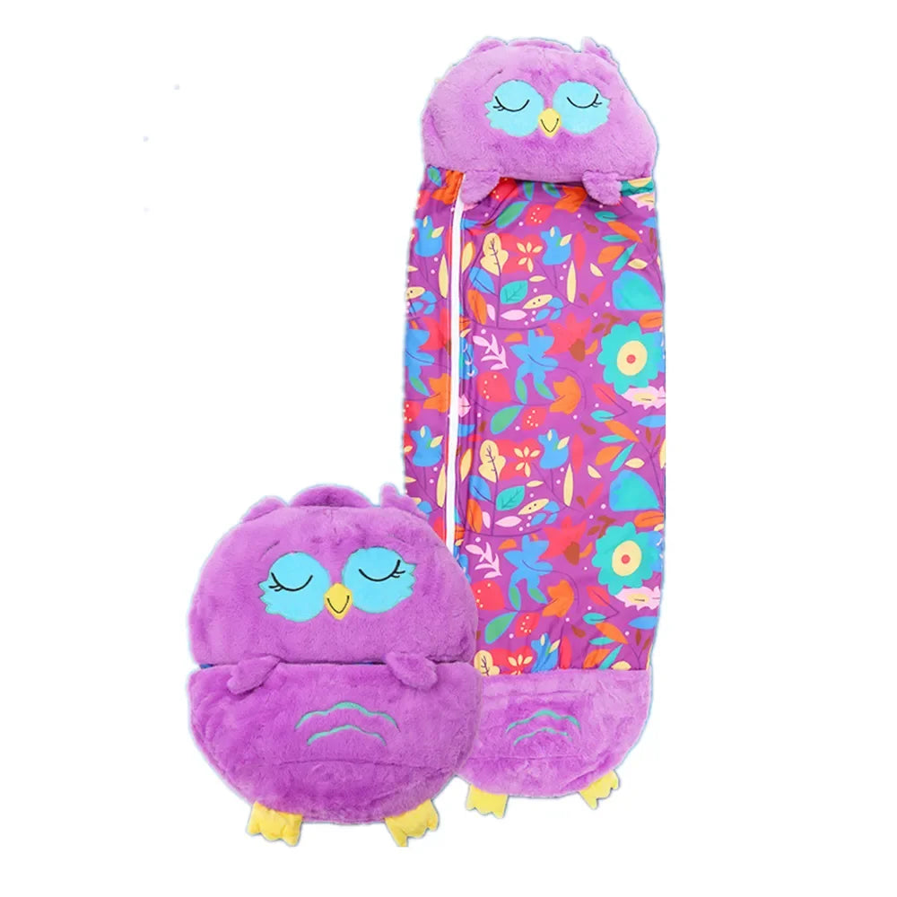Cartoon Kids Sleep sacks Plush Sleeping Bag with Pillow for Boys & Girls