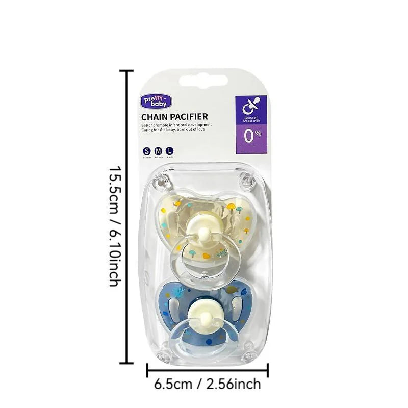 New 2pcs/4pcs Baby Pacifier Soother with Cover,Printed Soother with Cherry Round Nipple,Perfect Baby Shower Gift for New Parents