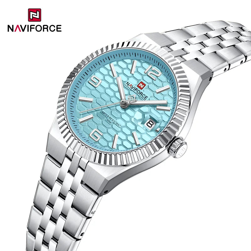 New NAVIFORCE Women 2026 Fashion Watch High Quality Waterproof Ladies Quartz WristWatches Female Steel Bracelet Romantic Clock