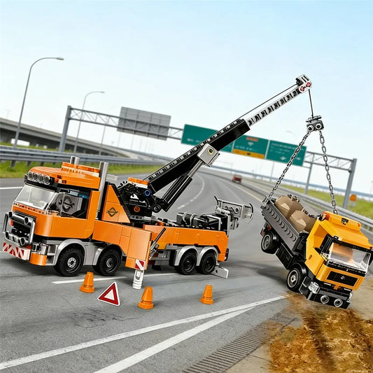 moc 60467 City Series Heavy Tower Crane Truck Model Building Block Set, Christmas and Halloween Gift