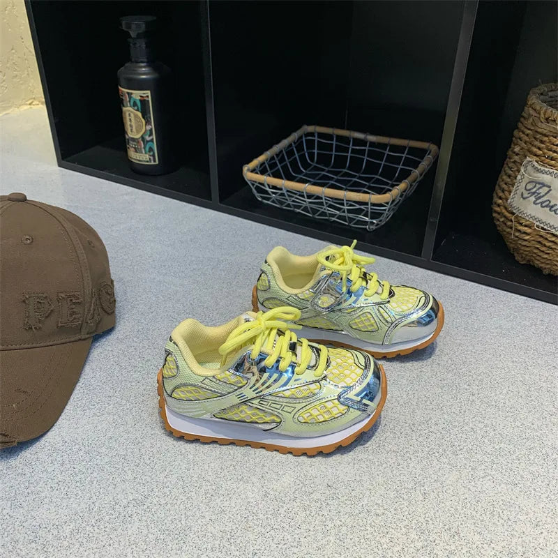 Toddler Kids Orbit Metallic Running Sneaker Children Casual Fashion Trainers Boys Girls Sports Walking Glowing Tennis Shoes