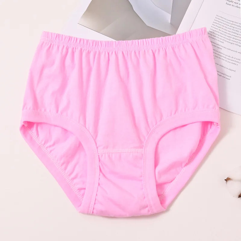 1pcs Pure Cotton Women Panties Large Size High Waist Plus Size