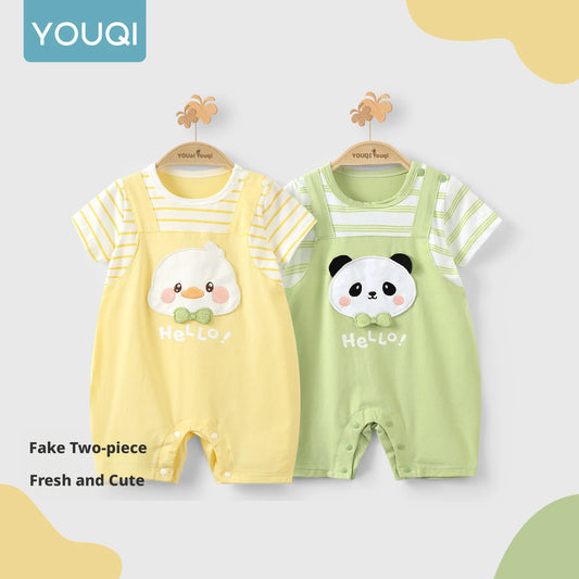 Baby Clothes for 0-2 Years Old, Summer Thin Short-Sleeve Breathable Baby Romper, Stylish Summer Jumpsuit for Infants and Toddlers