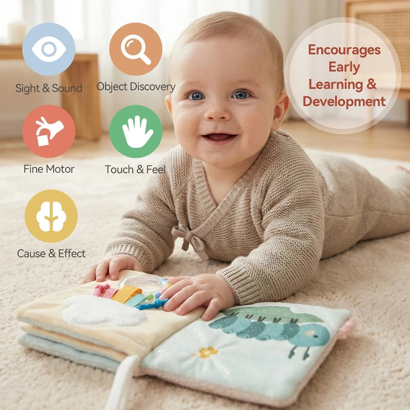 0-12 Baby And Mother Toys Soothing Blanket Early Learning Baby Toy Rabbit Sensory Soothing Blanket Plush Cartoon Rabbit Book