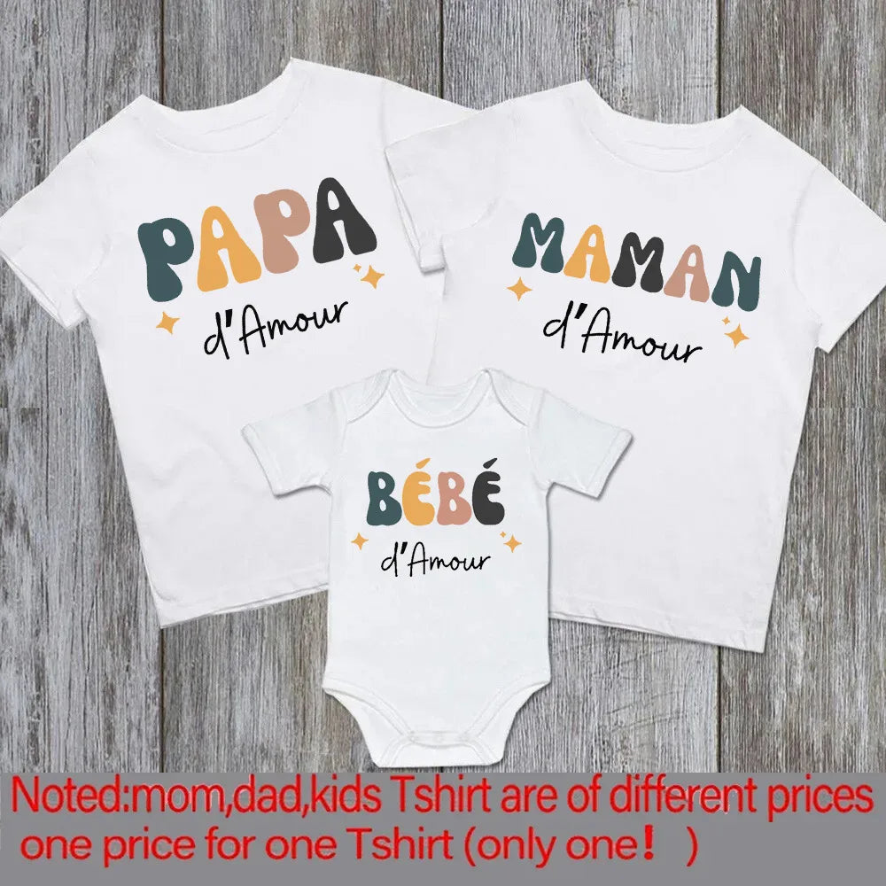 Dad Mom and Me Family Matching Outfit Retro Family Look Shirts Daddy Mommy and Me T-shirt Father Son Mother Daughter Clothes Tee