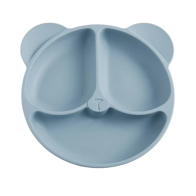 2023New Silicone Baby Sucker Dining Plate Solid Cute Cartoon Children Dishes Suction Toddler Training Tableware Kid Feeding Bowl