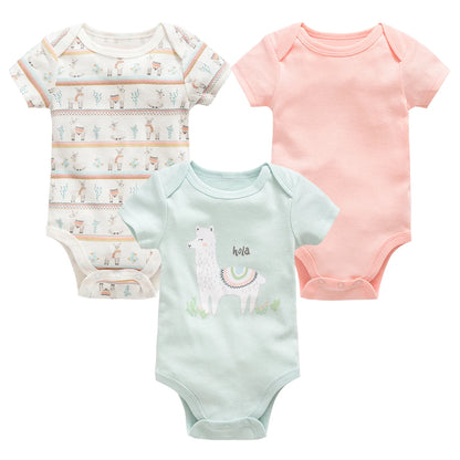 Honeyzone Summer Baby Clothes Infant Girls Romper Cute Lion Full Print Boys Bodysuits 2pcs /Set Trottie Jumpsuits Outfits 