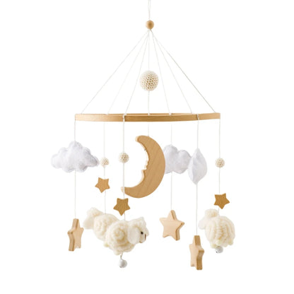 Baby Wooden Crib Mobile Bed Bell Hanging Rattle Toy Newborn Music Box Bed Bell Hanging Toys Holder Bracket Infant Crib Baby Gift