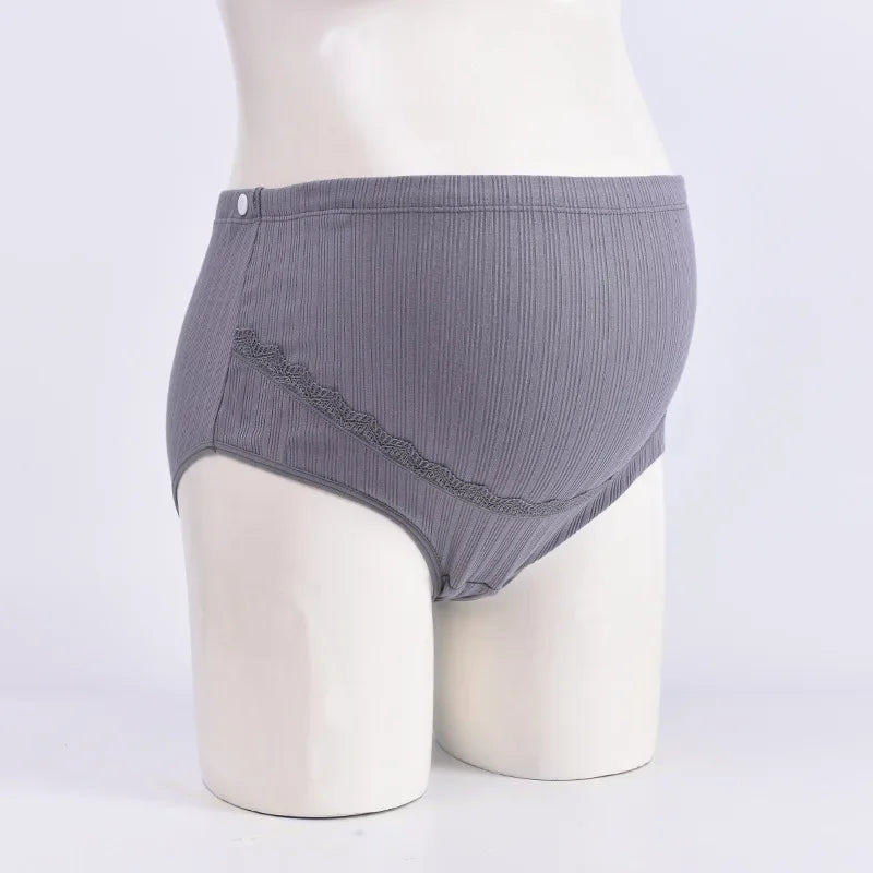 Soft Cotton Maternity Panties High Waist Adjustable Seamless Plus Size