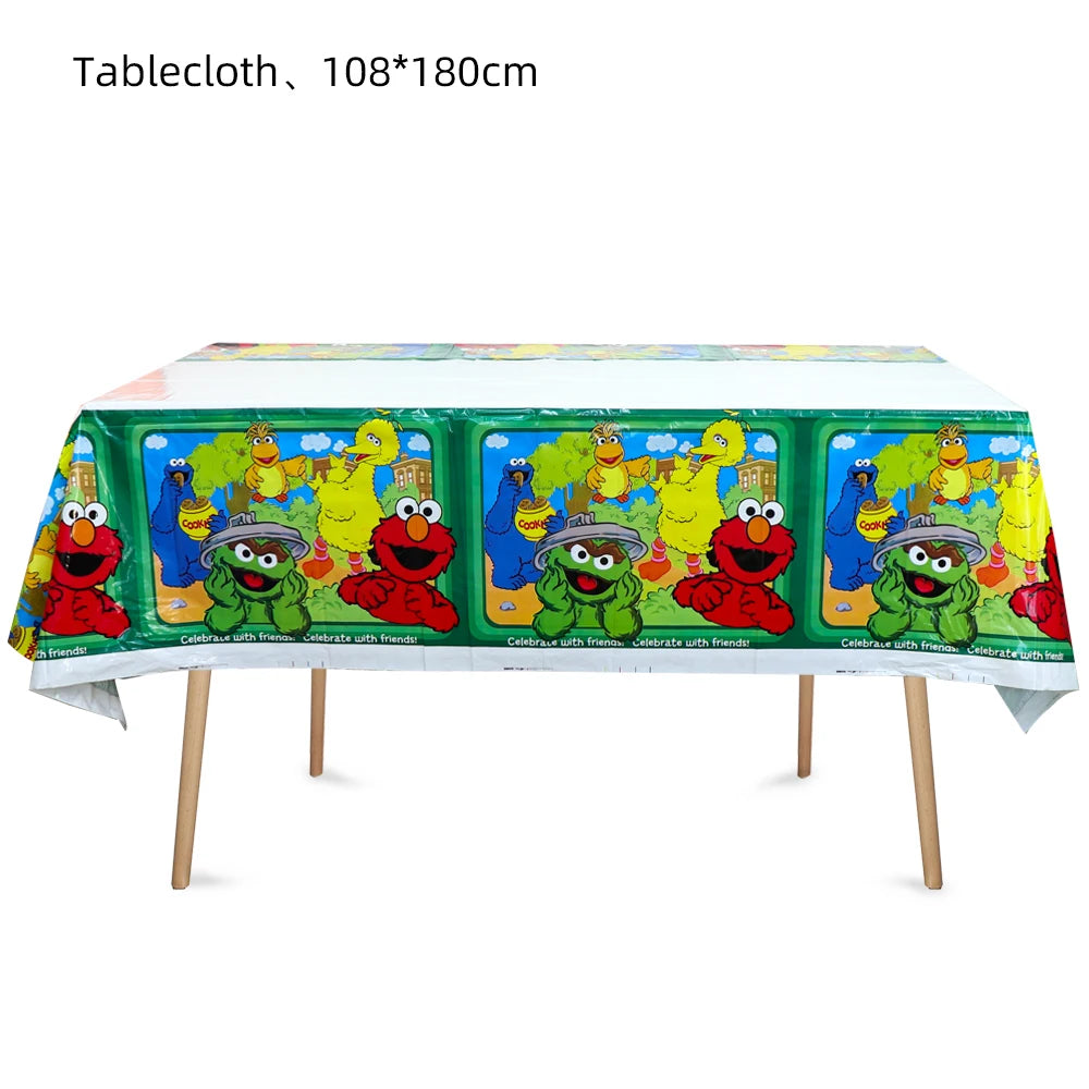 Cartoon Sesames Street Birthday Party Decorations Balloons Plate Cup Banner Tableware Set for Baby Shower Party Favors Kids Gift