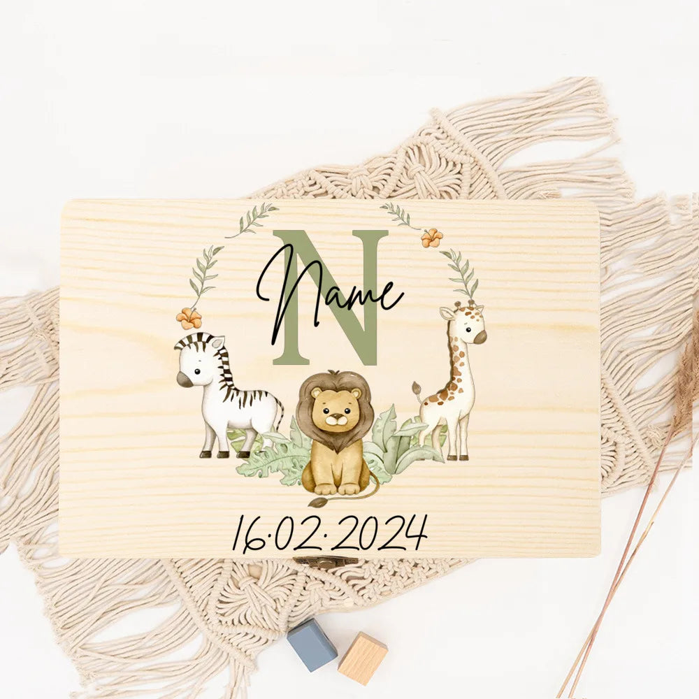 Personalized Baby Wooden Memory Box Newborn Birth Stats Boxes Custom Name Infant Keepsake Box Umbilical Cord Boxbaby Shower Gift
