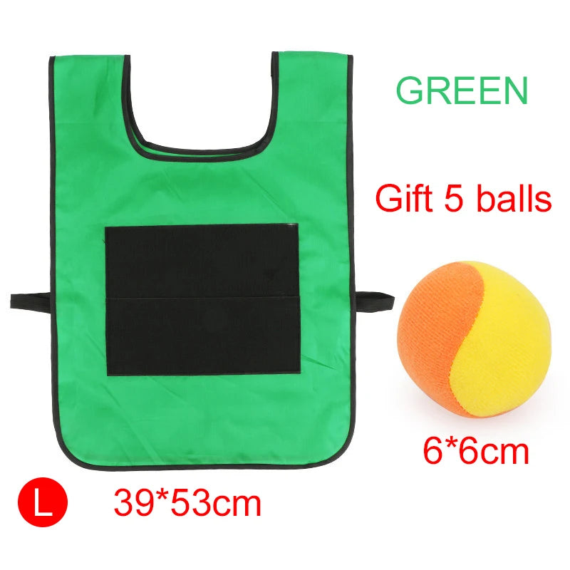 Children Sticky Ball Vest Toy with 5Balls Adhesive Outdoor Sports Physical Exercise Game Props Parent-child Interaction TMZ