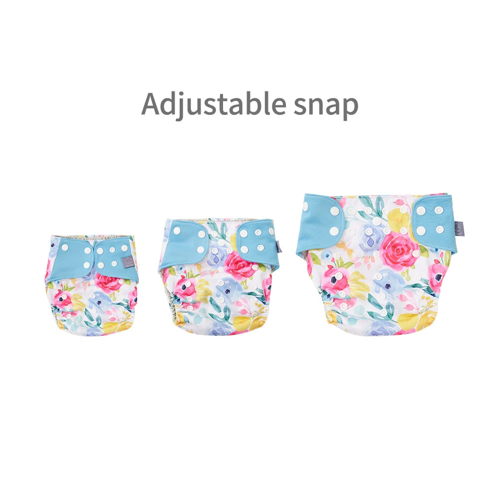 waterproof  baby cloth diaper with 4 absorbents cloths washable eco-friendly pocket cloth nappy