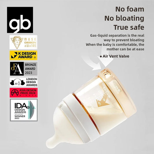 Baby Bottles 3 Sizes, Liquid Separation Tech, 7FB Breast-like Nipple & V-Valve Straw, No Spit-Up