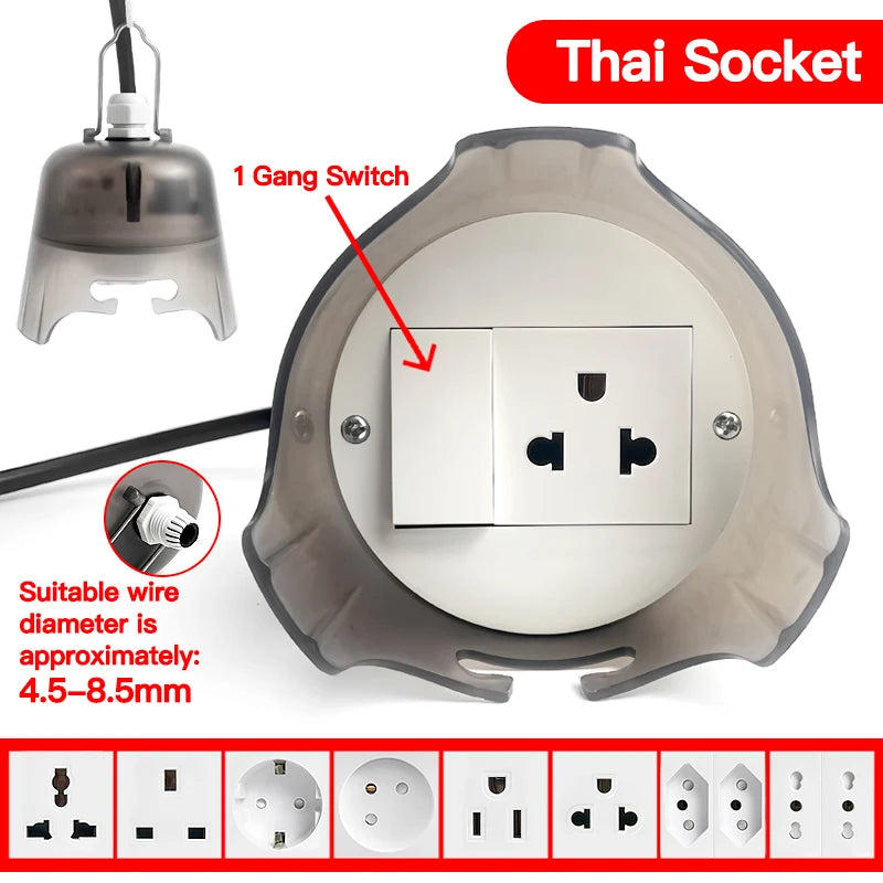 Outdoor Waterproof Electrical Socket, Rainproof Weatherproof Power Outlet, Durable Protective Cover for Garden/Patio/Outdoor Use
