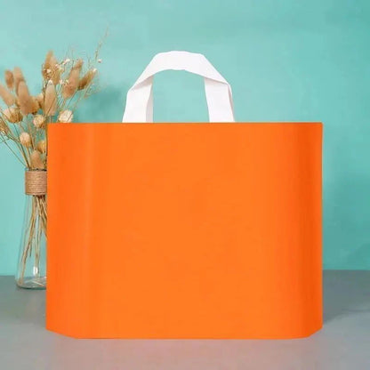100pcs Custom Logo Colorful Shopping Bags With Handle Plastic Gift Bag Print One Color Logo On Double-sided Free Design Print