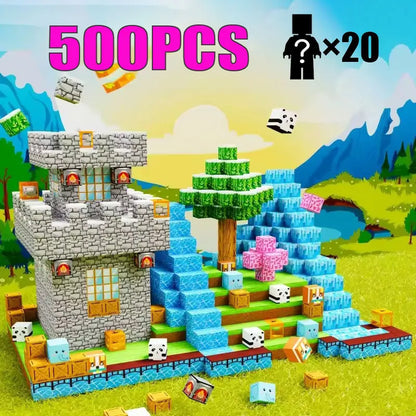 10-500PCS Magnetic Blocks Sets Building Toys Mine Magnet World Model For Boys Girls STEM Montessori Sensory Cubes Toddlers Gifts