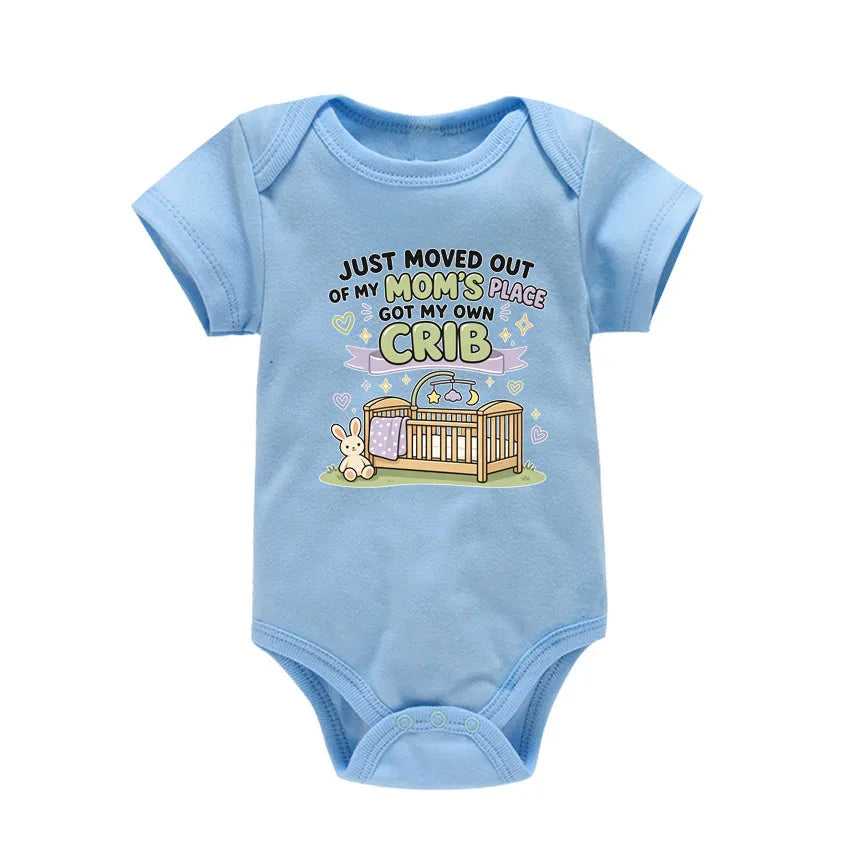 "I have my own crib" Print Baby Boy Girl Bodysuit Cotton Summer Newborn Onesie for 0-24 Months Toddler Infant Gift For Newborn