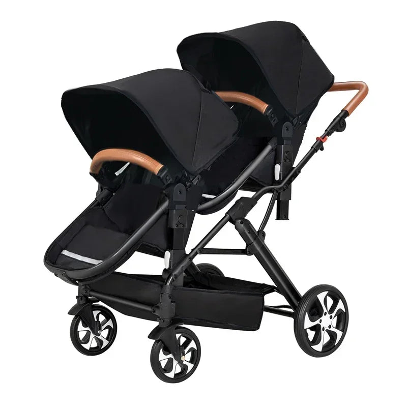Foldable Twin stroller Lightweight New 2 in 1 baby trolley baby carriage with car seat Baby stroller for two children