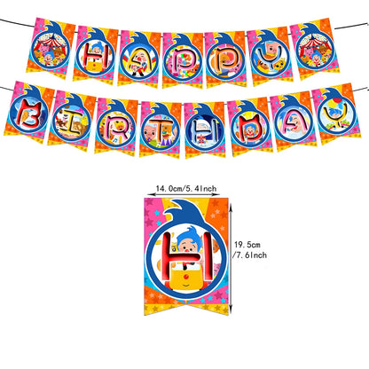 Cartoon Pliming Plims Theme Kids Birthday Party Decoration Background Supplies Balloon Set Cake Toppers Banner Backdrop Kid Gift