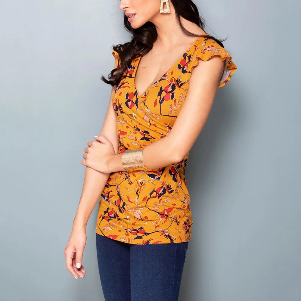 Maternity Clothes For Women Breastfeeding Clothing Short Sleeve T-Shirt Striped V-Neck Pregnant Women's Nursing Tops