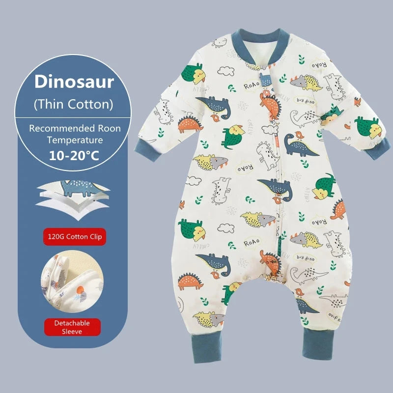 Baby & Toddler Cartoon Split-legged Sleep sacks With Detachable Sleeves for Boys Girls