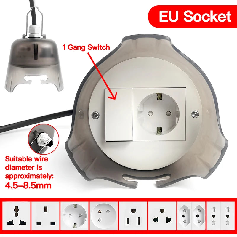 Outdoor Waterproof Electrical Socket, Rainproof Weatherproof Power Outlet, Durable Protective Cover for Garden/Patio/Outdoor Use
