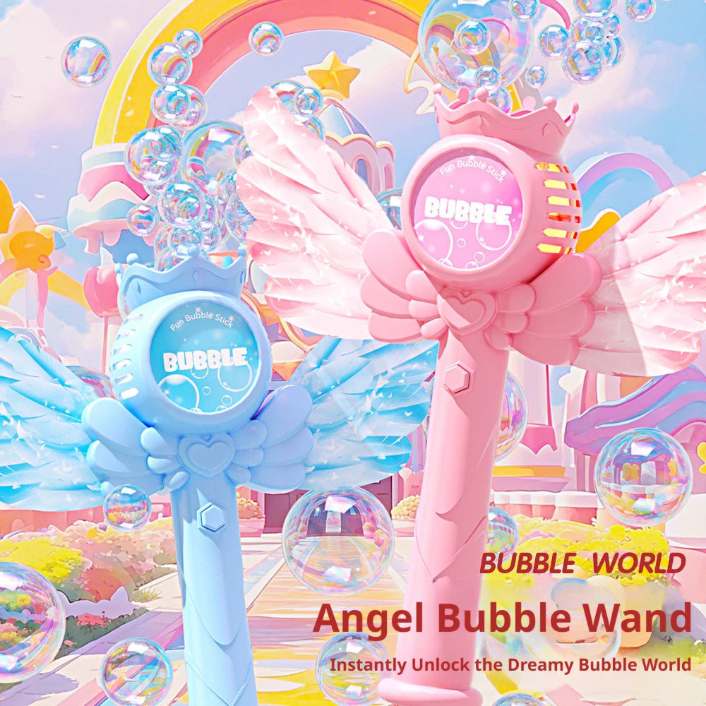 Electric Angel Automatic Bubble Handheld Bubble Stick Outdoors Toy