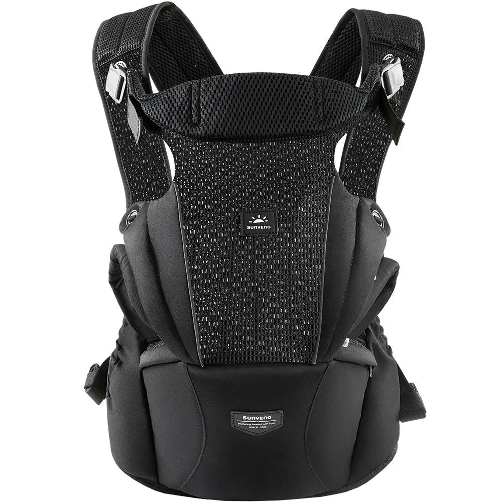 Sunveno Integrated Secure Baby Carrier Effortless Comfortable Baby Carrier Mesh Breathable 4-24months Hands-Free Ergonomic Black